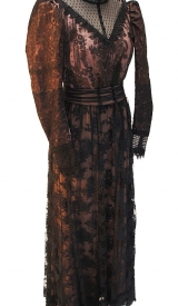 Jahrhundertwende Kleid aus Seide mit aufgearbeiteter Spitze
