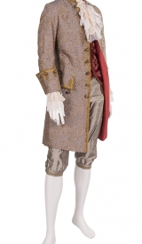 Barock-Gehrock mit Kniehose, Weste und Plastron, um 1760